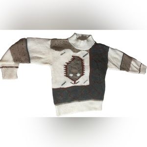 SML sport vintage sweater Medium knit Relaxed Fit Geometric Alien Look Hong Kong